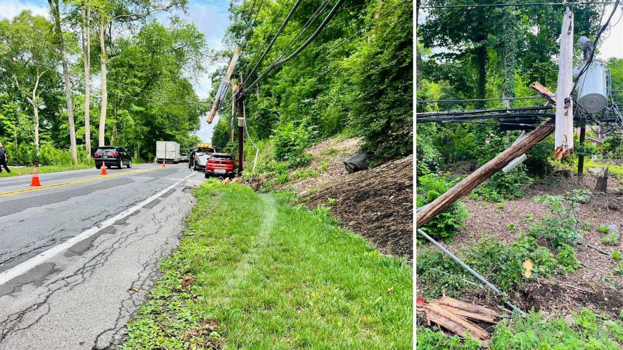 Person Hospitalized After Car Slams Into Pole In Somers | Somers Daily ...
