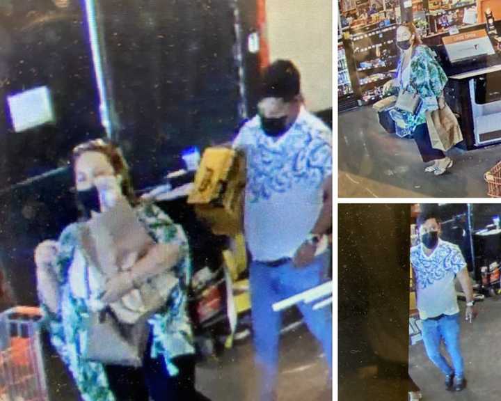 Police are searching for two suspects who are accused of distracting a victim and stealing her purse in Baldwin.