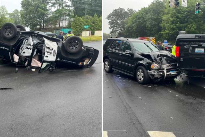 Police Cruiser Flips After Crash In Waterford: Both Drivers Sent To Hospital