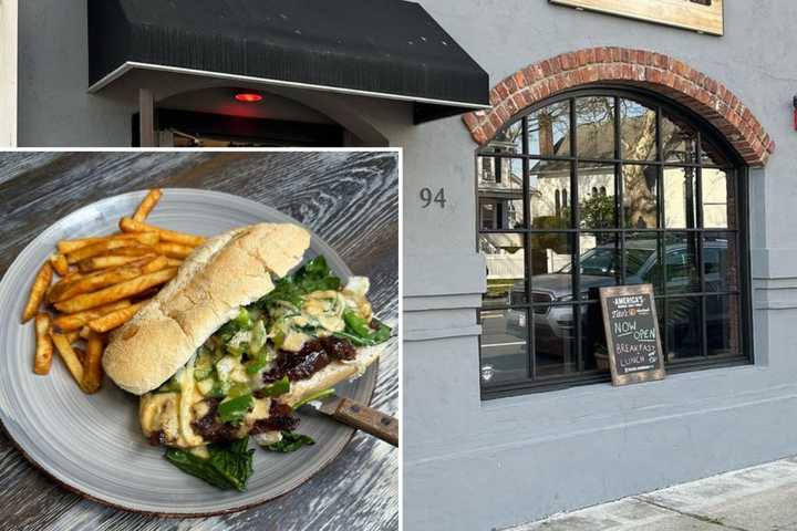 Mack’s, located in Babylon at 94 East Main Street, welcomed its first diners in April 2023. Pictured is the Steak Sando.