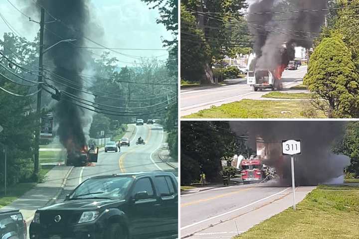 Van Bursts Into Flames In Hudson Valley: Photos