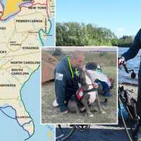 <p>Jimmy Thomas, age 61, of Ballston Spa, kayaked from Glenville to Florida, and then biked back to New York as part of a fundraiser for veterans in need of service dogs.</p>