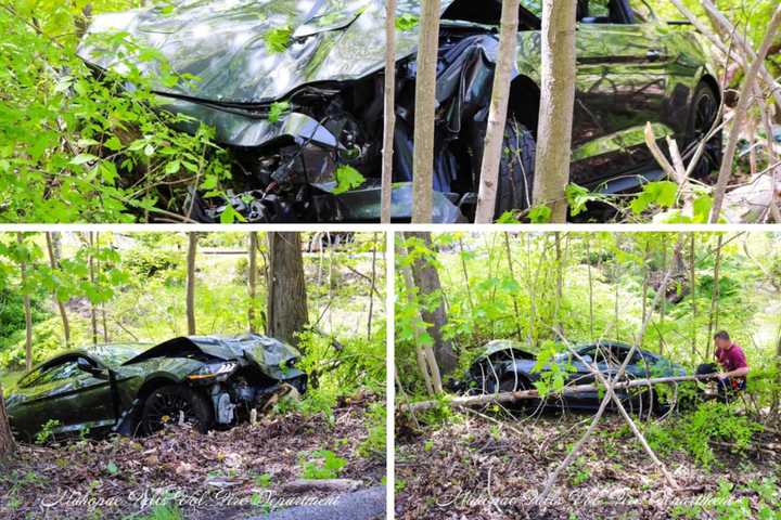 Car Crashes Down Embankment In Mahopac, Causes Road Closure