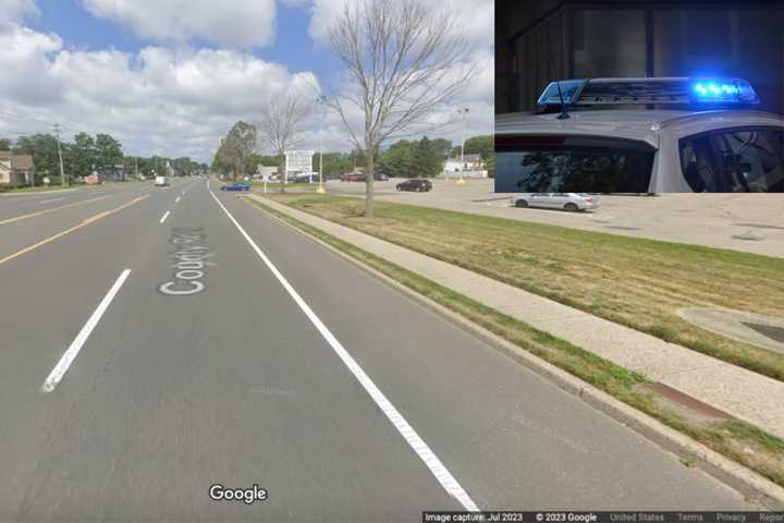 The area where the crash happened in Farmingville.