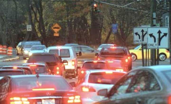 Traffic everywhere around Garden State Plaza