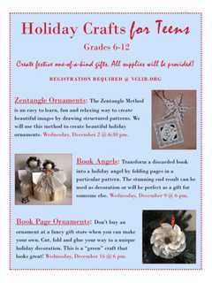 Teens Invited To Holiday Craft-Making Sessions At Valley Cottage Library