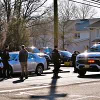 <p>At the scene of the pedestrian multi-vehicle crash outside Quality Car Care on Bloomfield Avenue in Verona on Sunday, March 26.</p>