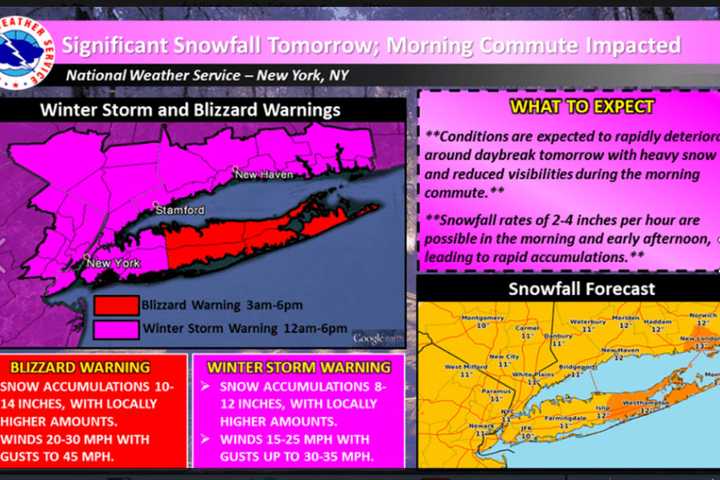 Snowfall Of 2-4 Inches Per Hour Possible From Major Storm Headed To Armonk