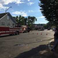 <p>Norwalk firefighters respond to an apartment fire.</p>