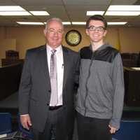 <p>Saddle Brook Mayor Robert White and Thomas Van Winkle</p>