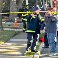 <p>Julio Estevez, 43, is taken into custody following the crash on River Road in New Milford.</p>