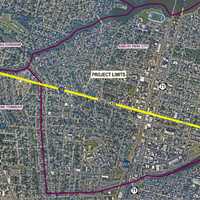 <p>A map highlighting where planned upgrades to Asbury Avenue will happen in Monmouth County, NJ.</p>