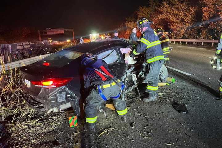 Fire Truck Hit By Car At Scene Of Serious Bucks County Crash: Officials