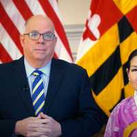 <p>Governor Larry Hogan and First Lady Yumi Hogan</p>