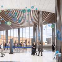 <p>Artist rendering of the future entrance at Albany International Airport.
  
</p>