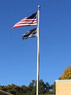 Flag Outside Bardonia School Flies For NYPD Officer