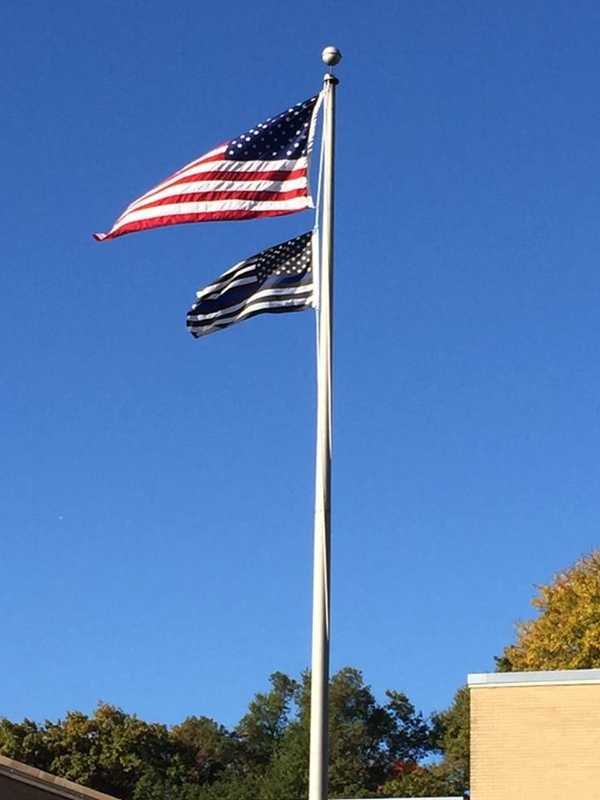 Flag Outside Bardonia School Flies For NYPD Officer
