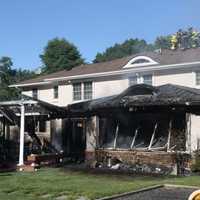 <p>The fire began in the rear of the Allendale home.</p>