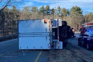 Market Basket Tractor Trailer Overturns On I-495 In Andover