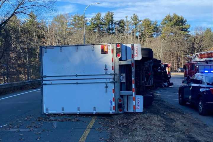 Market Basket Tractor Trailer Overturns On I-495, Causes Closure In Andover