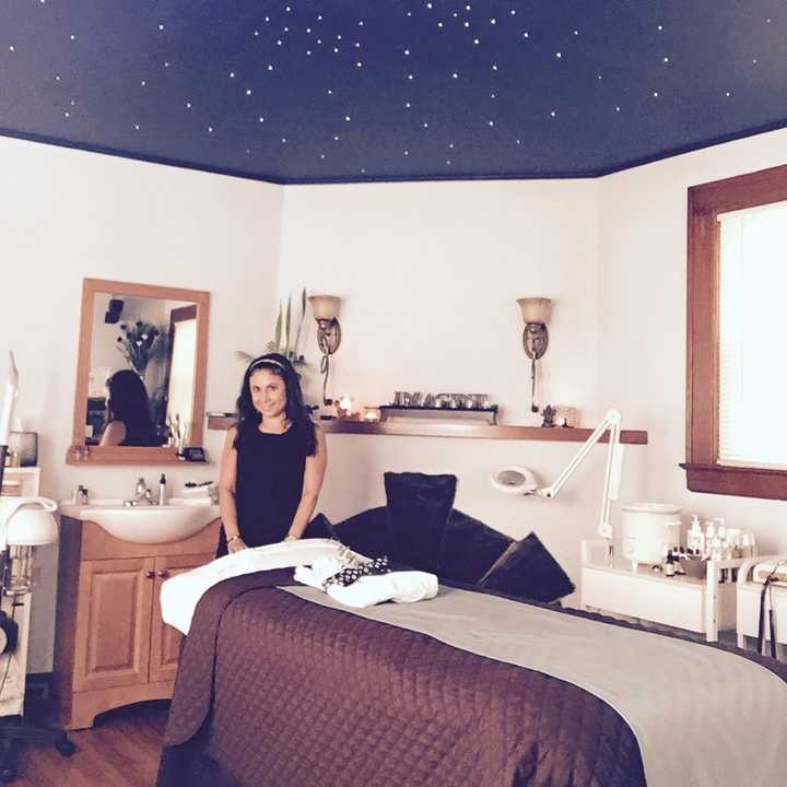 Rachelle Covino in her treatment room at New City&#x27;s Avellino Esthetics.