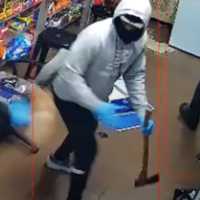 <p>A suspect in the May 17 Philadelphia ax robbery</p>