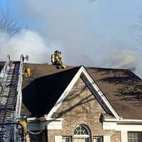 <p>At the fire on Doremus Road in Mahwah.</p>