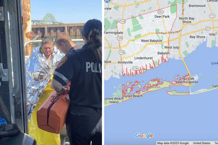 Dan Ho, aged 63, was pulled out by the current over two miles from shore after a morning swim, police announced. He was rescued nearly five hours later.