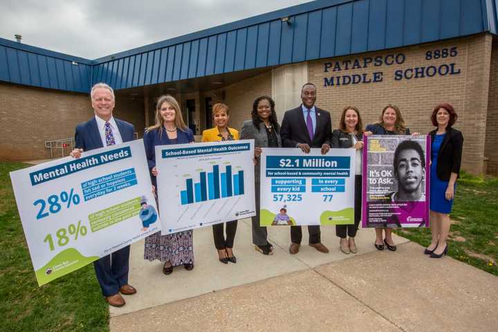 Howard County officials attend the announcement ceremony on Tuesday, April 26