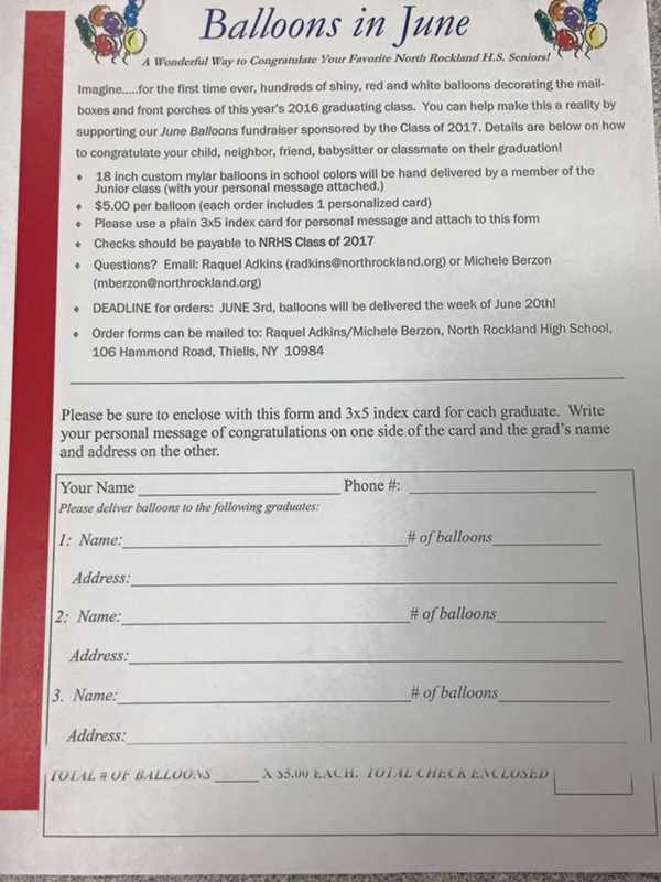 Balloon Fundraiser Supports North Rockland High School Seniors