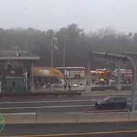 <p>A crash at the Garden State Parkway South tollbooth in Barnegat, NJ.</p>