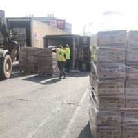 <p>The cargo had to be off-loaded onto another trailer following the mishap on Route 46 in Fort Lee.</p>