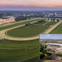 <p>The modernized Belmont Park&nbsp; will have a winterized building and a synthetic track to facilitate year-round races.&nbsp;</p>