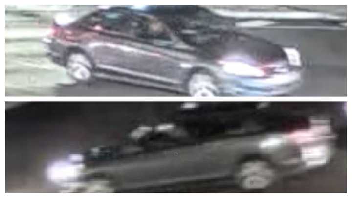 Police are seeking the owner of this dark-colored sedan.