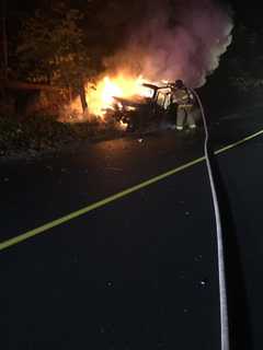 Car Crashes, Catches Fire On Nashville Road In Bethel