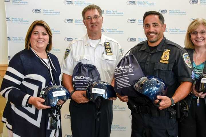 Rye Brook Police Deliver Safety Advice, Free Bike Helmets