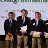 <p>Fairfield Ludlowe High School&#x27;s winning team left to right: Brandon Corrales, Patrick Calabrese, Grant Carnemark, Jakob Snow.</p>