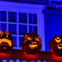 <p>Pumpkins on the manor porch at the Great Jack o&quot;Lantern Blaze in Croton.</p>