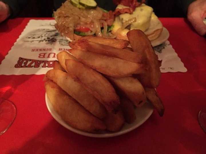 This is the SMALL serving of fries at The Blazer Pub in Purdys.