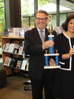 Wilton Library Accepts Donation From Ancona's After Bocce Victory