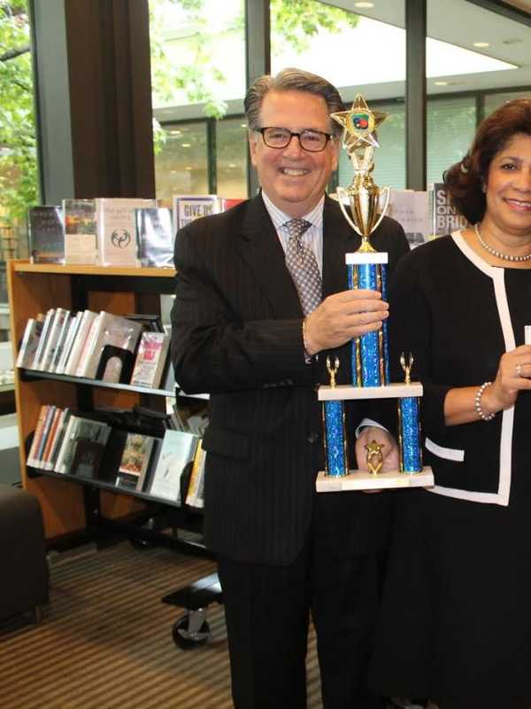 Wilton Library Accepts Donation From Ancona's After Bocce Victory