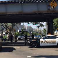 <p>The fatal crash occurred at Railroad Avenue and Iranistan Avenue in Bridgeport on Thursday afternoon. The suspect&#x27;s car also hit two pedestrians.</p>