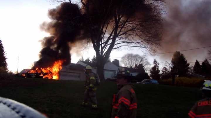 Brookfield firefighters responded to a car fire on Johns Road Thursday morning.