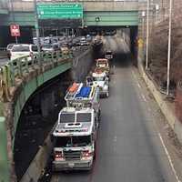 <p>Port Authority units quickly doused the blaze and cleared the roadway under the Amsterdam Avenue bridge.</p>