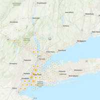 <p>A screenshot of iMapInvasives showing the invasive spotted lanternfly has been spotted in 16 New York counties as of November 2022.</p>