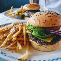 <p>Cheeseburger and fries.</p>