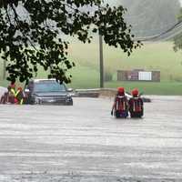 <p>Scene from the flood in Bucks County on Sunday, July 16</p>