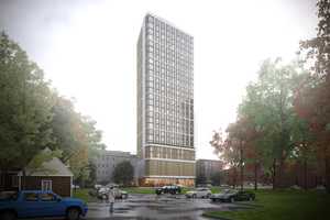 Work Nears Completion On 27-Story Apartment Tower In New Rochelle