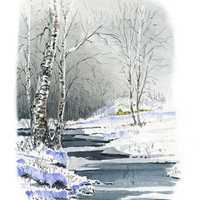 <p>Bob Callahan sketched and painted this winter scene.</p>