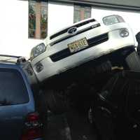 <p>Firefighters and EMS workers assisted the driver.</p>